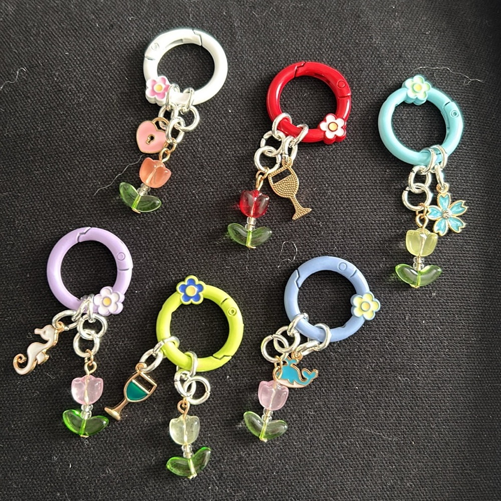 Charm key rings (choose 1)-Handmade/New